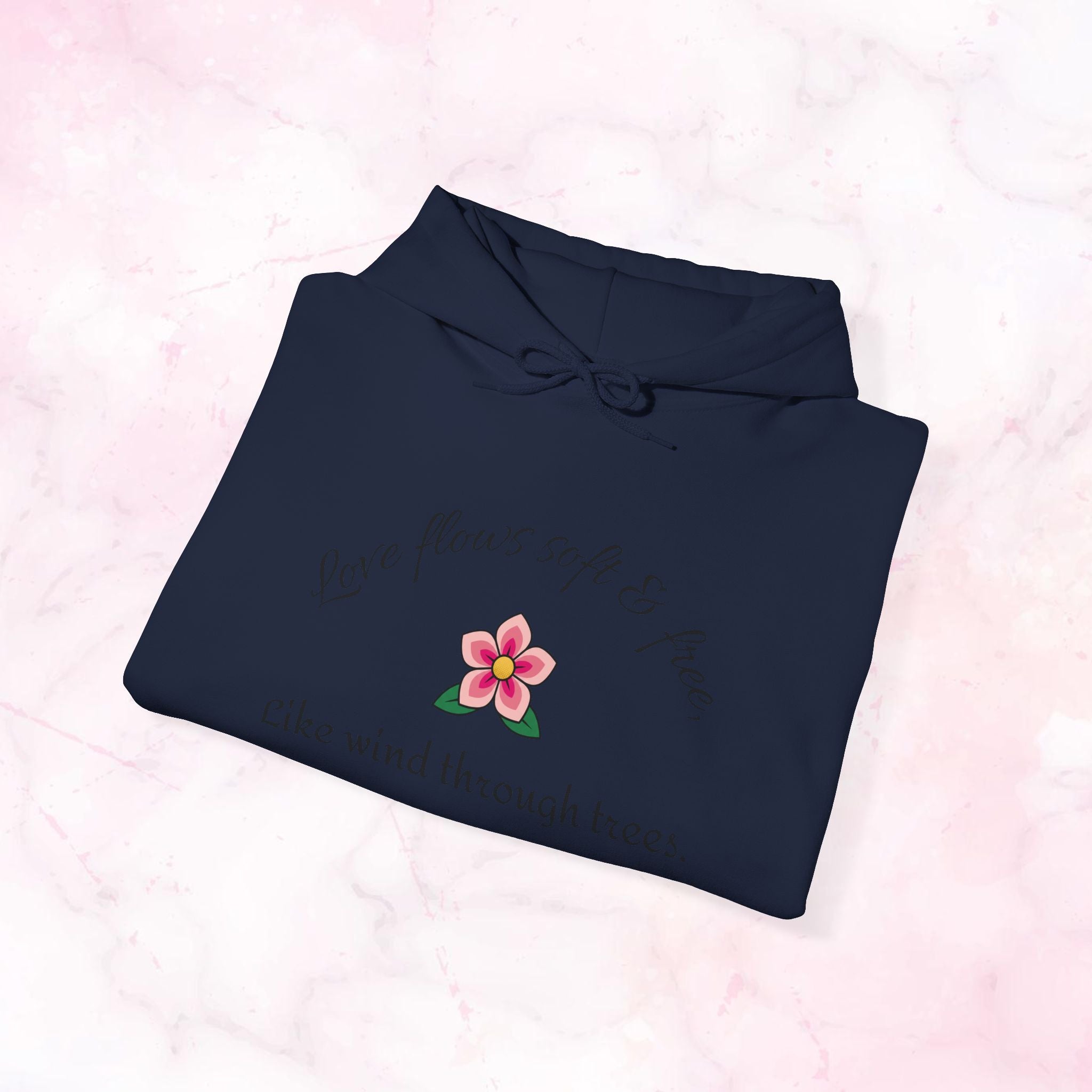 Like Wind Through Trees” Cozy Pink Flower Sweatshirt | Soft Aesthetic Hoodie