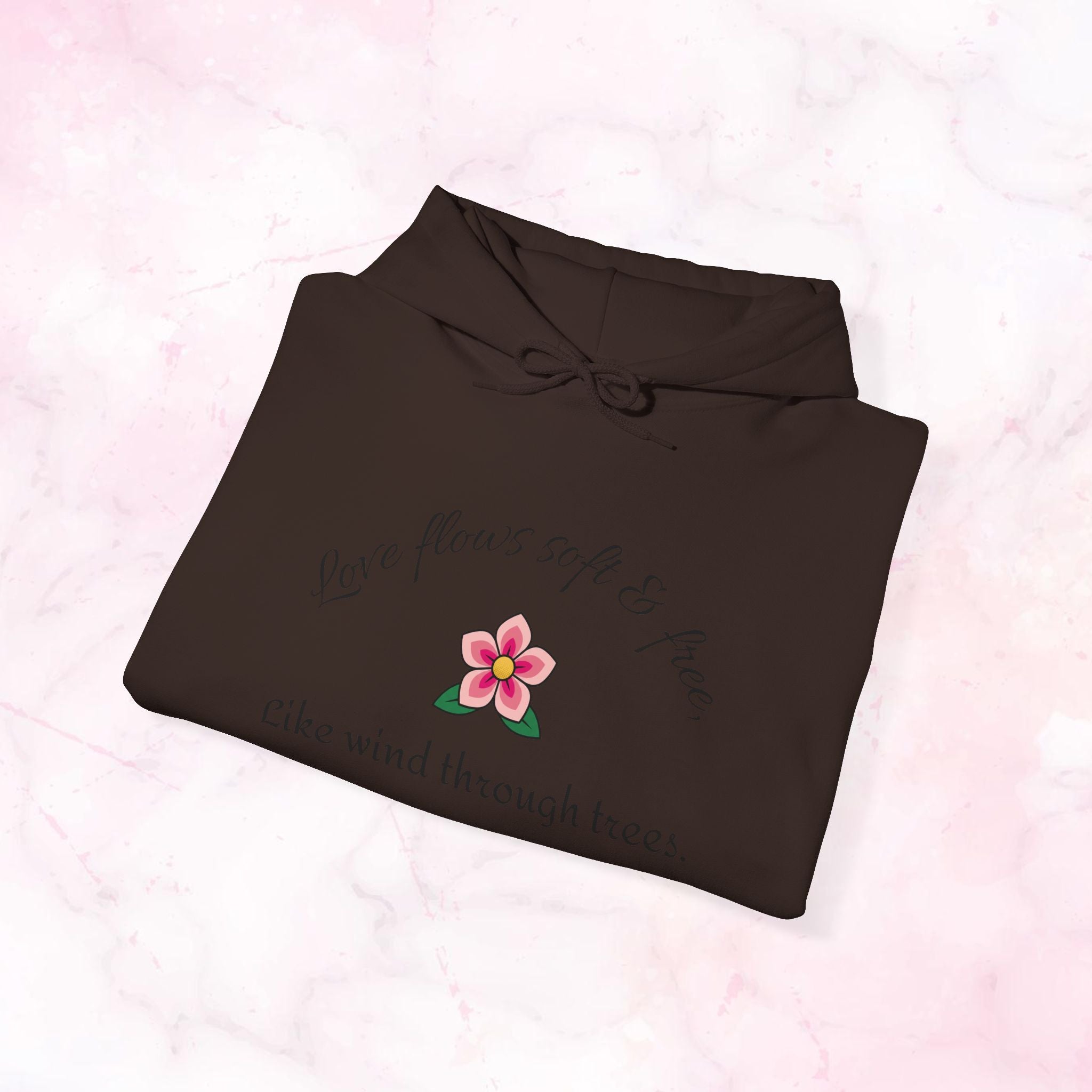 Like Wind Through Trees” Cozy Pink Flower Sweatshirt | Soft Aesthetic Hoodie