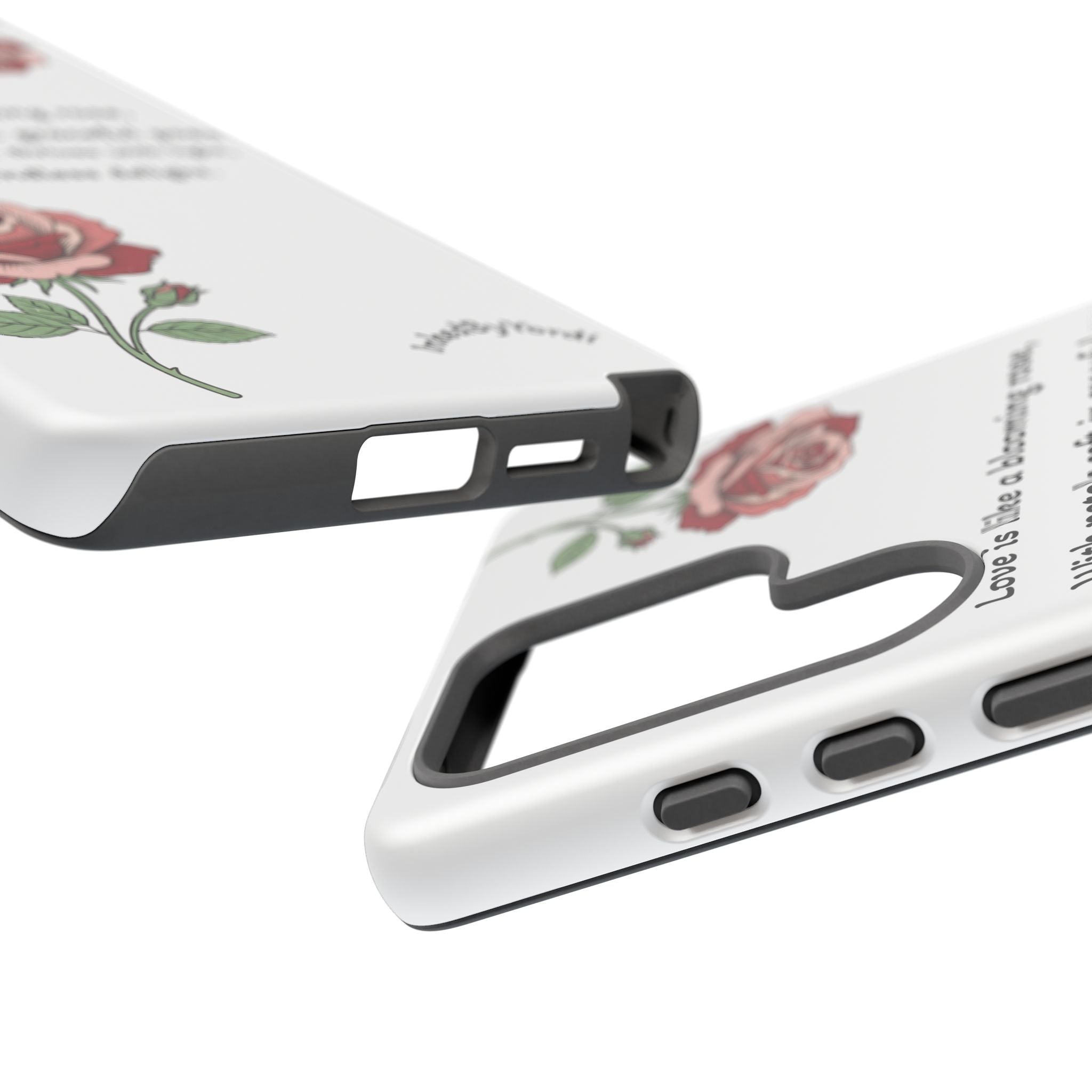 Phone Case - 'Love is like a blooming rose' Minimalist Tough Protective Cover