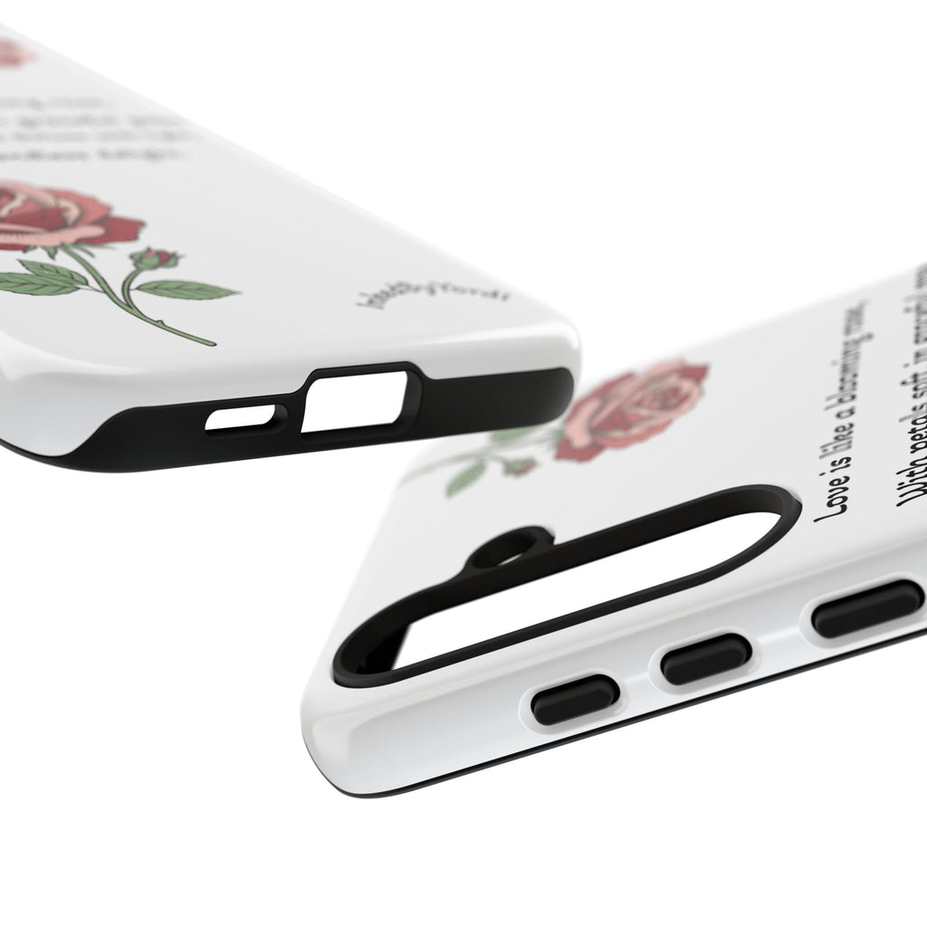 Phone Case - 'Love is like a blooming rose' Minimalist Tough Protective Cover