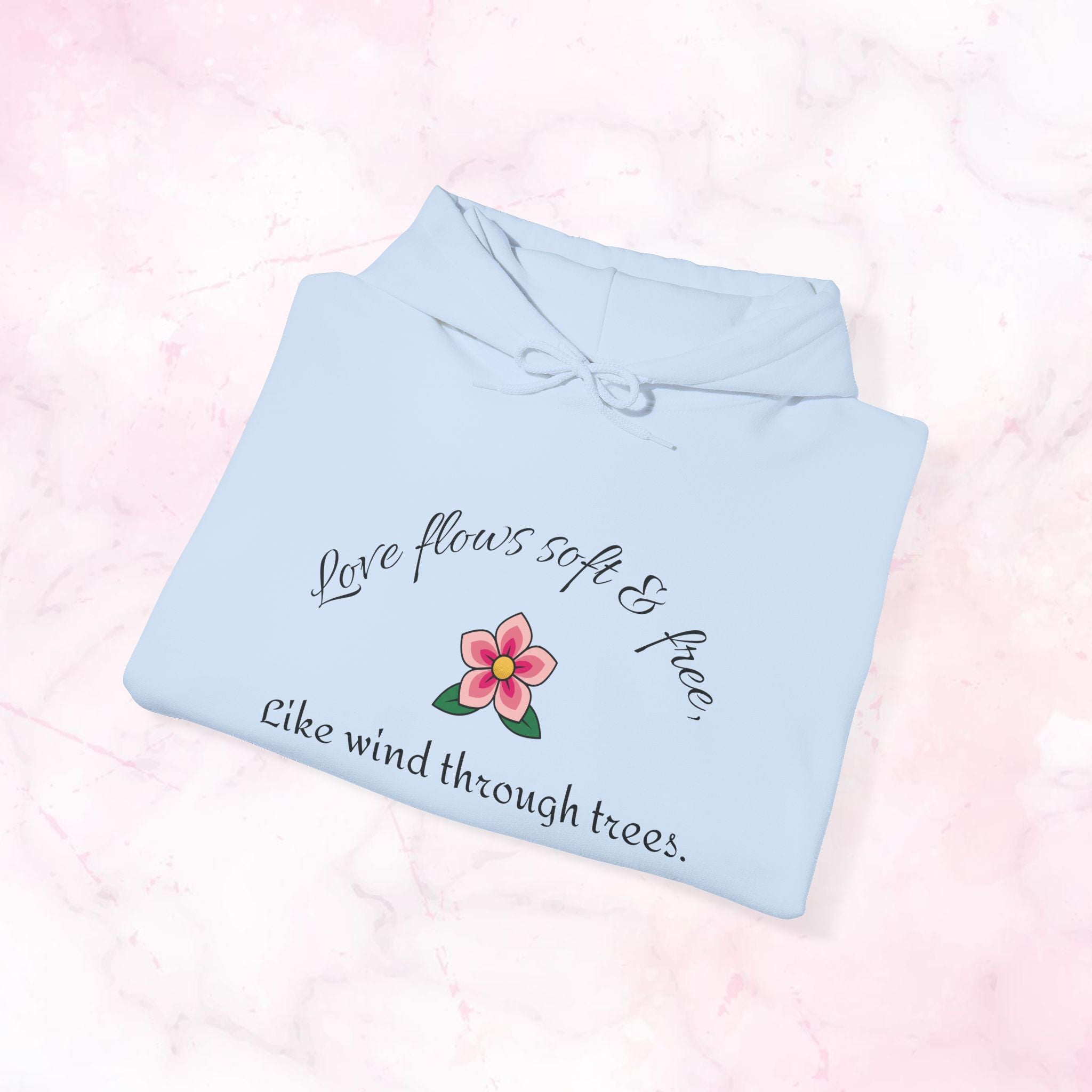 Like Wind Through Trees” Cozy Pink Flower Sweatshirt | Soft Aesthetic Hoodie