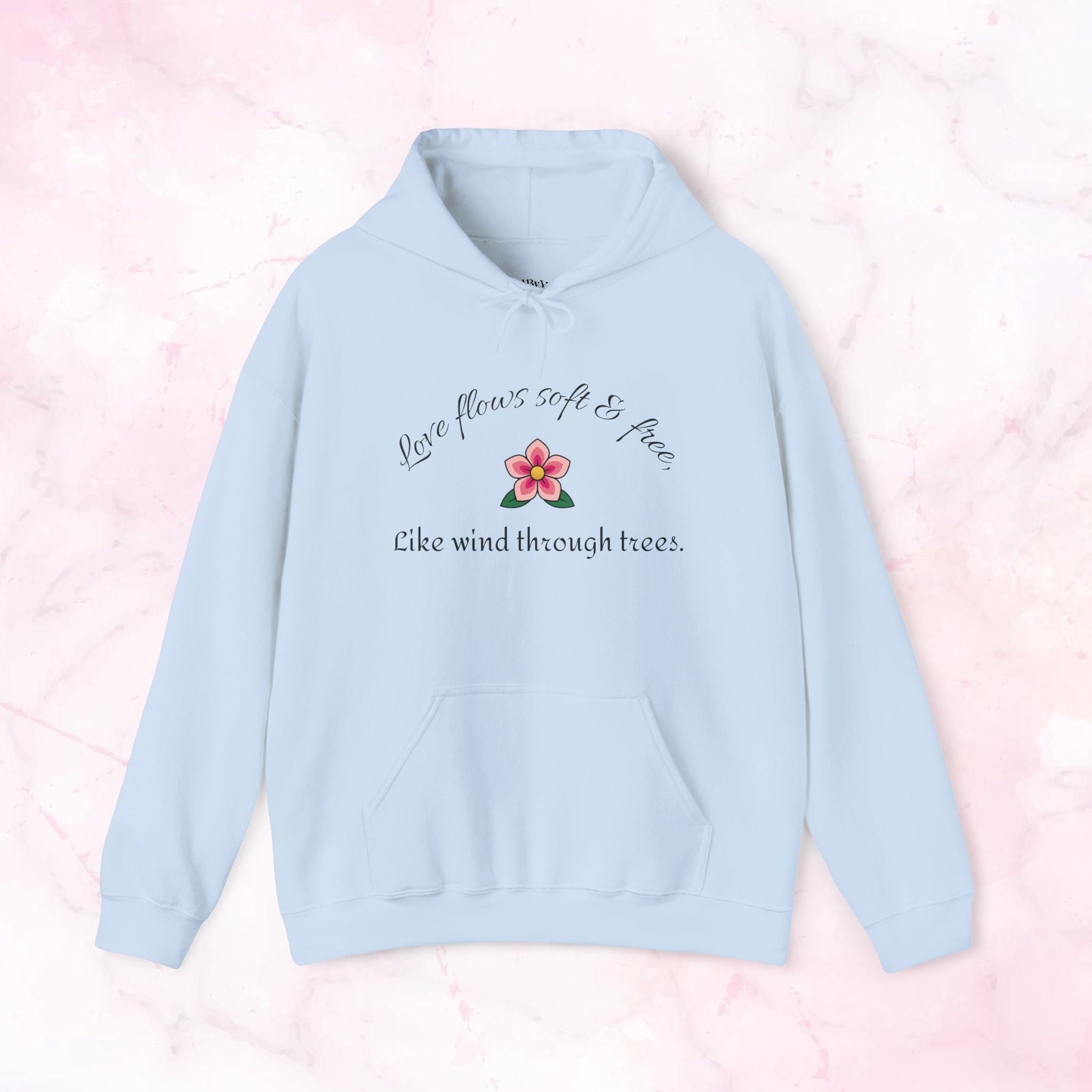 Like Wind Through Trees” Cozy Pink Flower Sweatshirt | Soft Aesthetic Hoodie