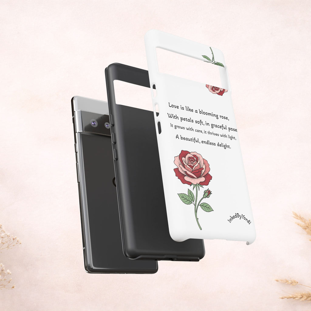 Phone Case - 'Love is like a blooming rose' Minimalist Tough Protective Cover