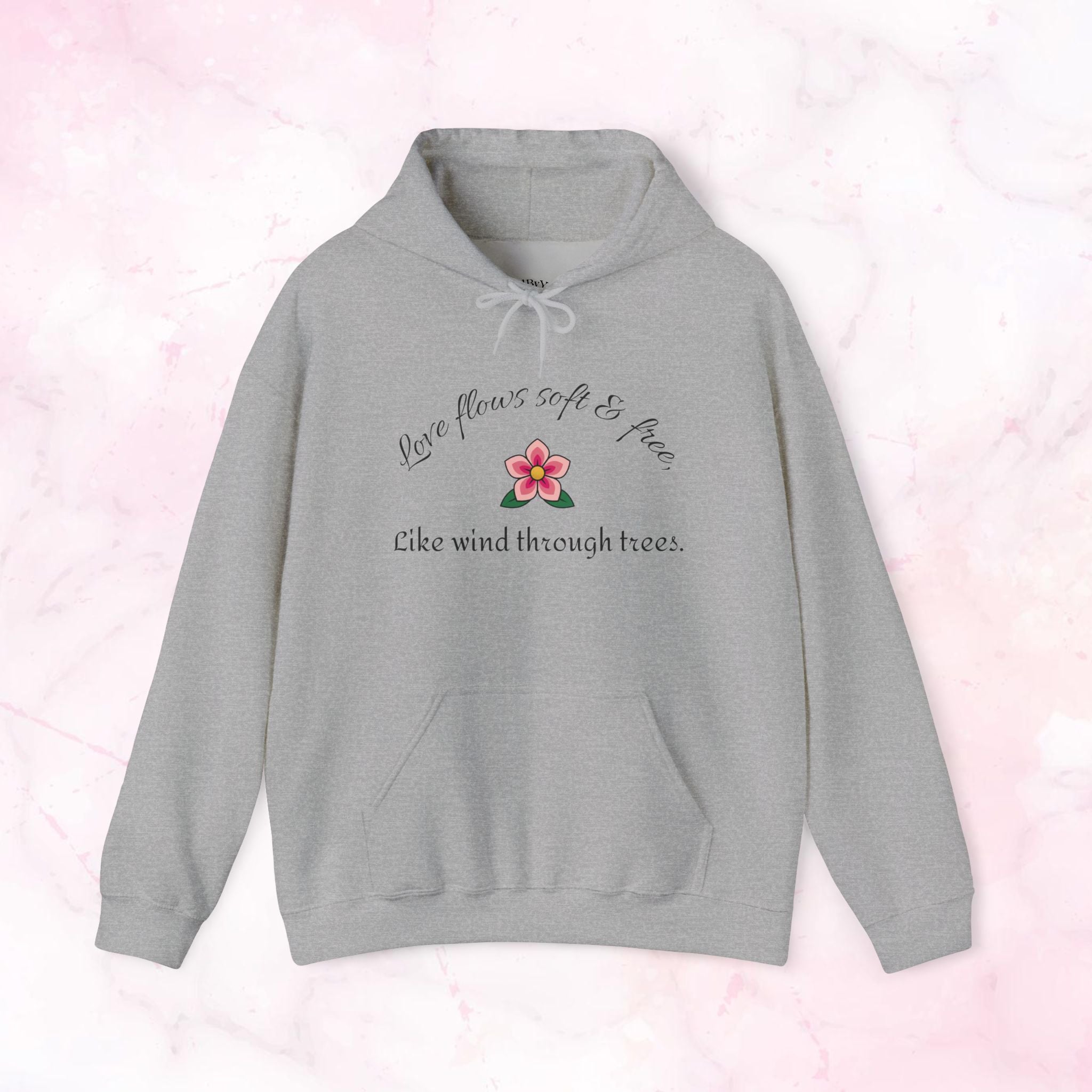 Like Wind Through Trees” Cozy Pink Flower Sweatshirt | Soft Aesthetic Hoodie