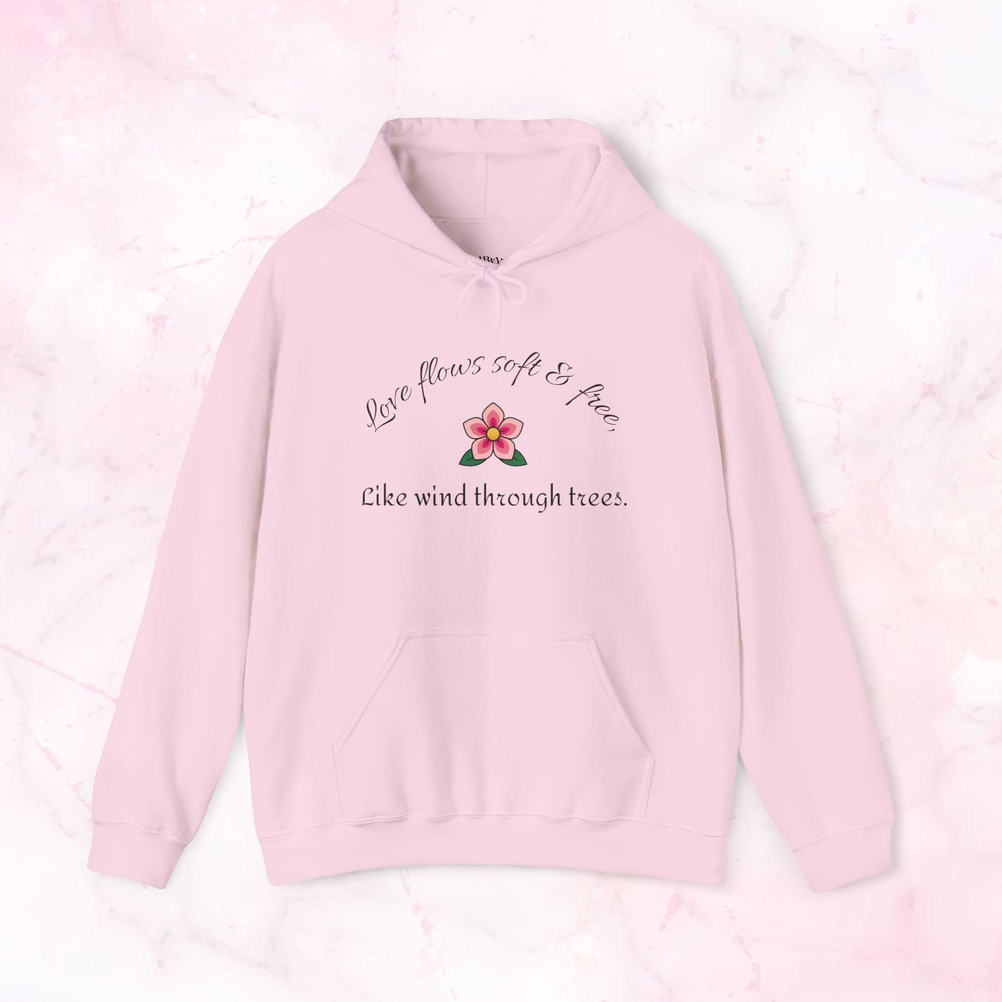 Like Wind Through Trees” Cozy Pink Flower Sweatshirt | Soft Aesthetic Hoodie
