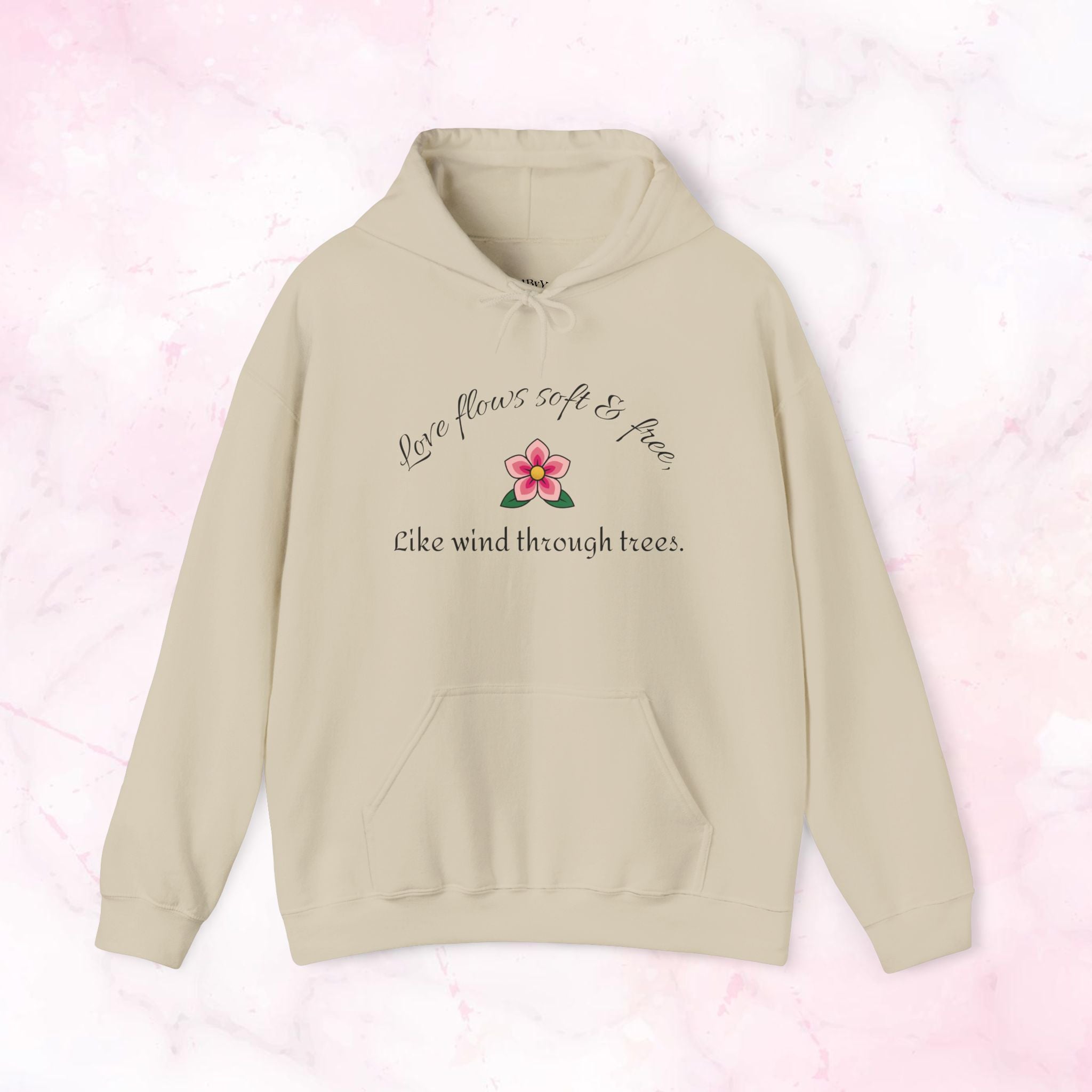 Like Wind Through Trees” Cozy Pink Flower Sweatshirt | Soft Aesthetic Hoodie