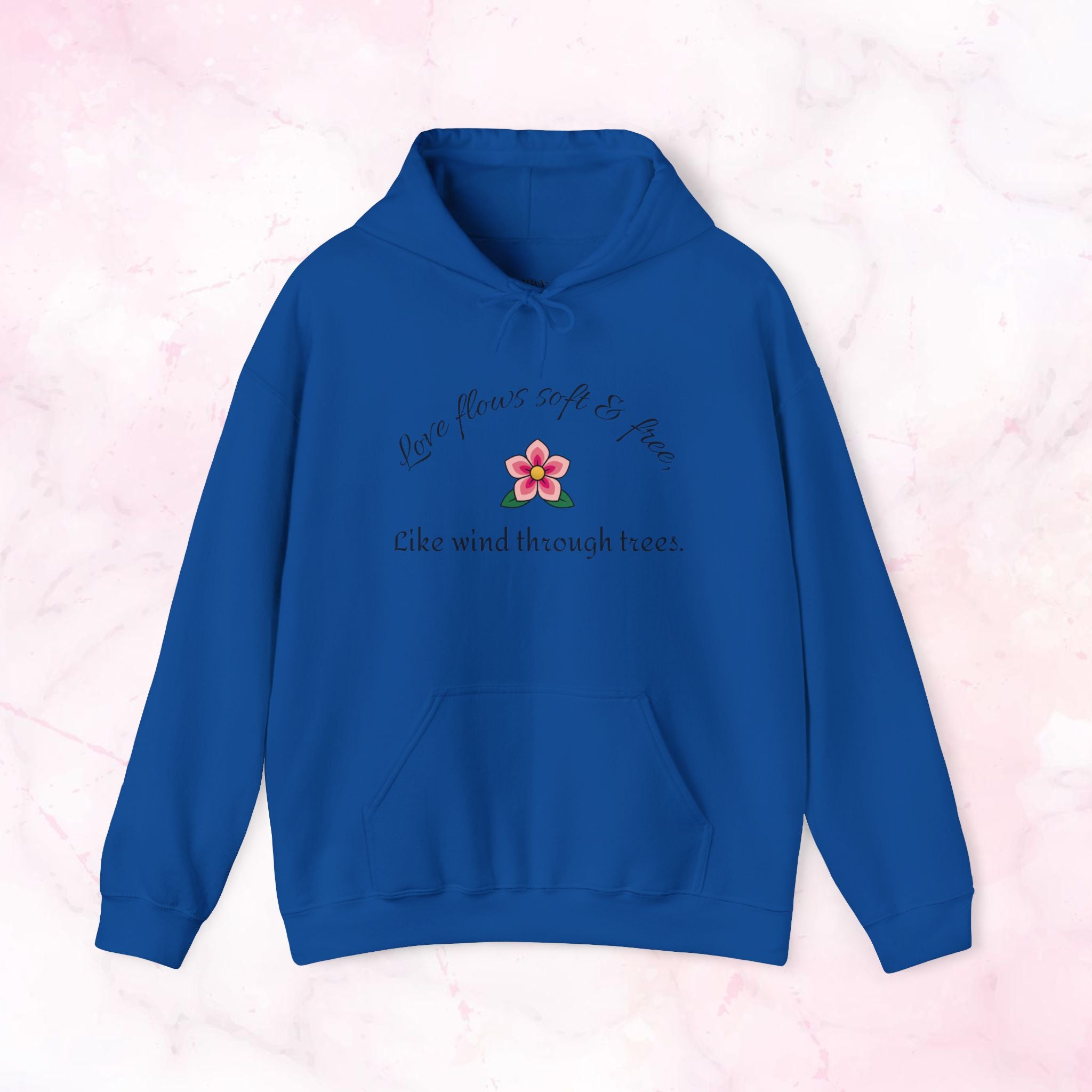 Like Wind Through Trees” Cozy Pink Flower Sweatshirt | Soft Aesthetic Hoodie