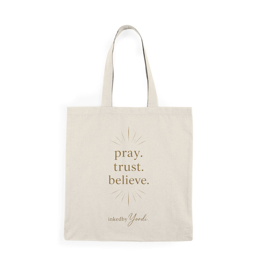 Faith Cross Tote Bag — "Trust in the Lord" Christian Canvas Tote (Proverbs 3:5)