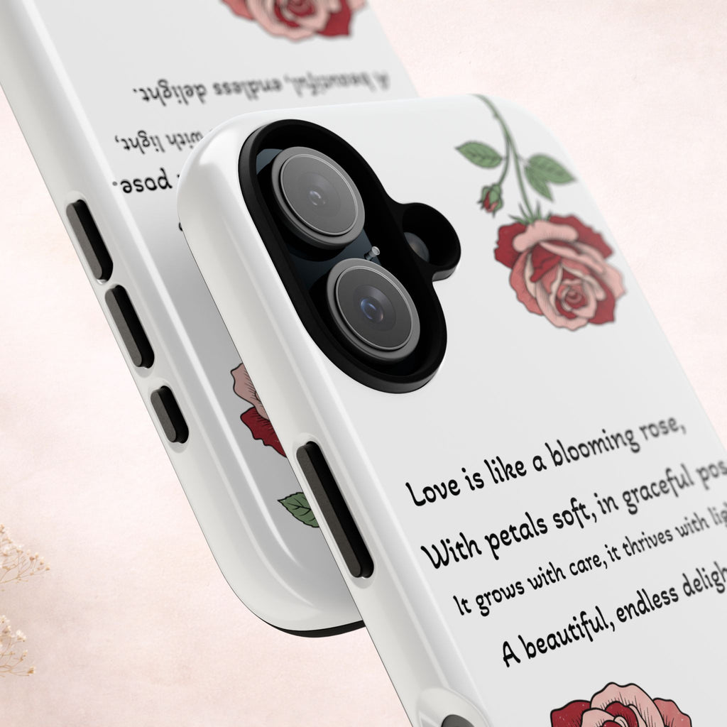 Phone Case - 'Love is like a blooming rose' Minimalist Tough Protective Cover