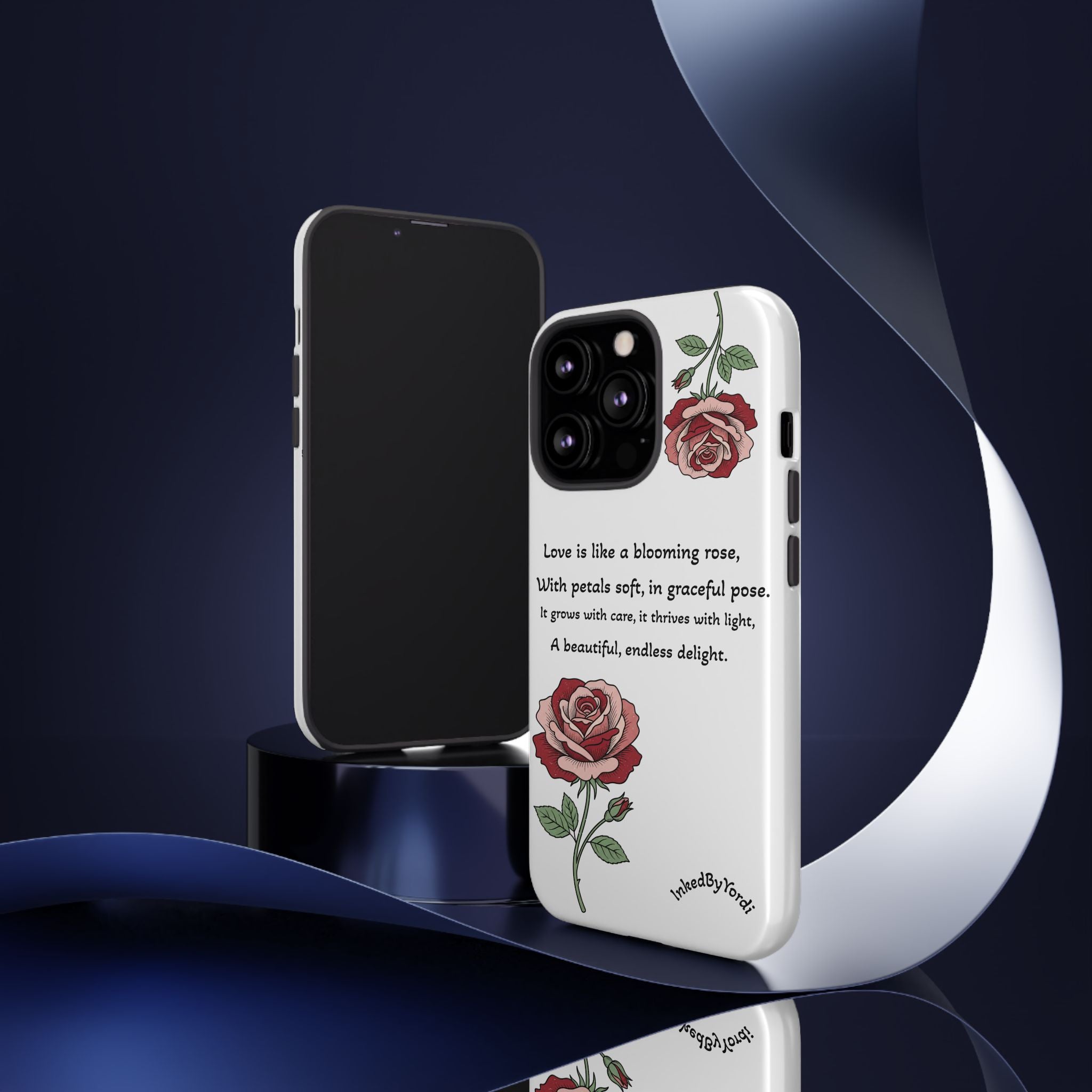 Phone Case - 'Love is like a blooming rose' Minimalist Tough Protective Cover