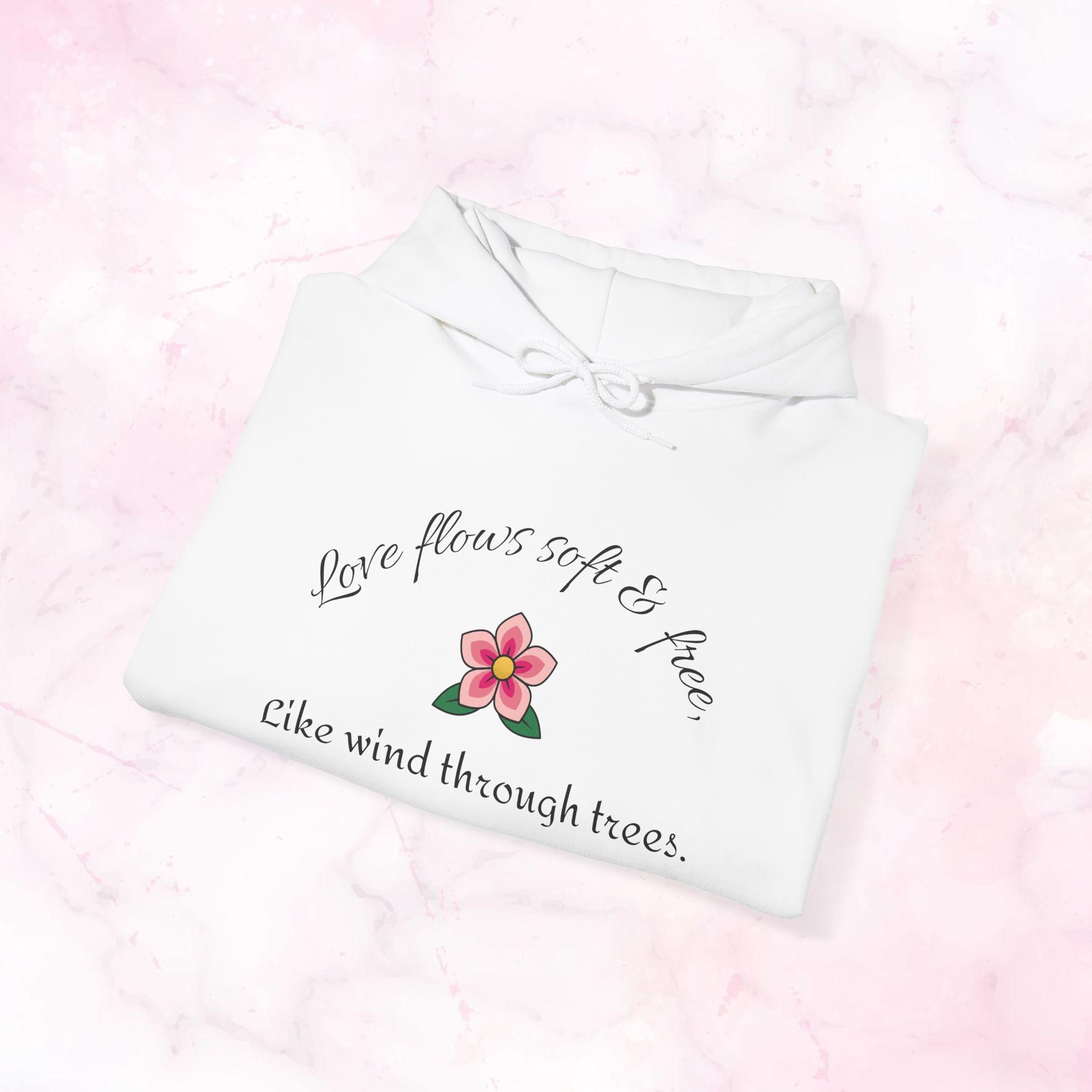 Like Wind Through Trees” Cozy Pink Flower Sweatshirt | Soft Aesthetic Hoodie