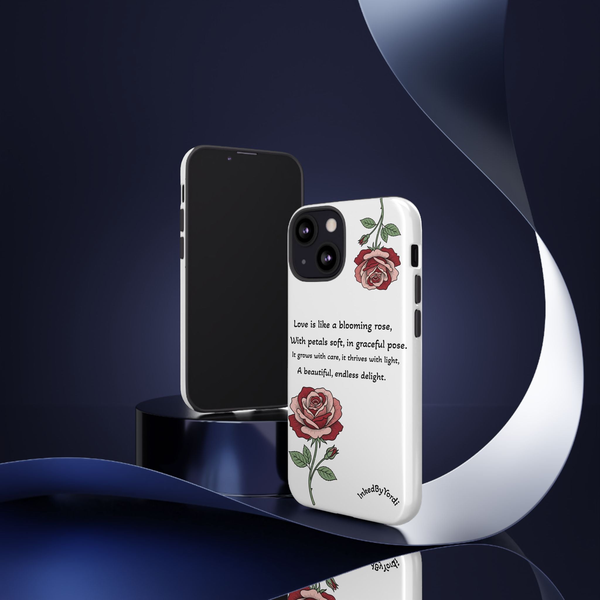 Phone Case - 'Love is like a blooming rose' Minimalist Tough Protective Cover