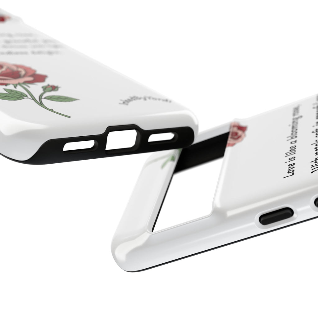 Phone Case - 'Love is like a blooming rose' Minimalist Tough Protective Cover