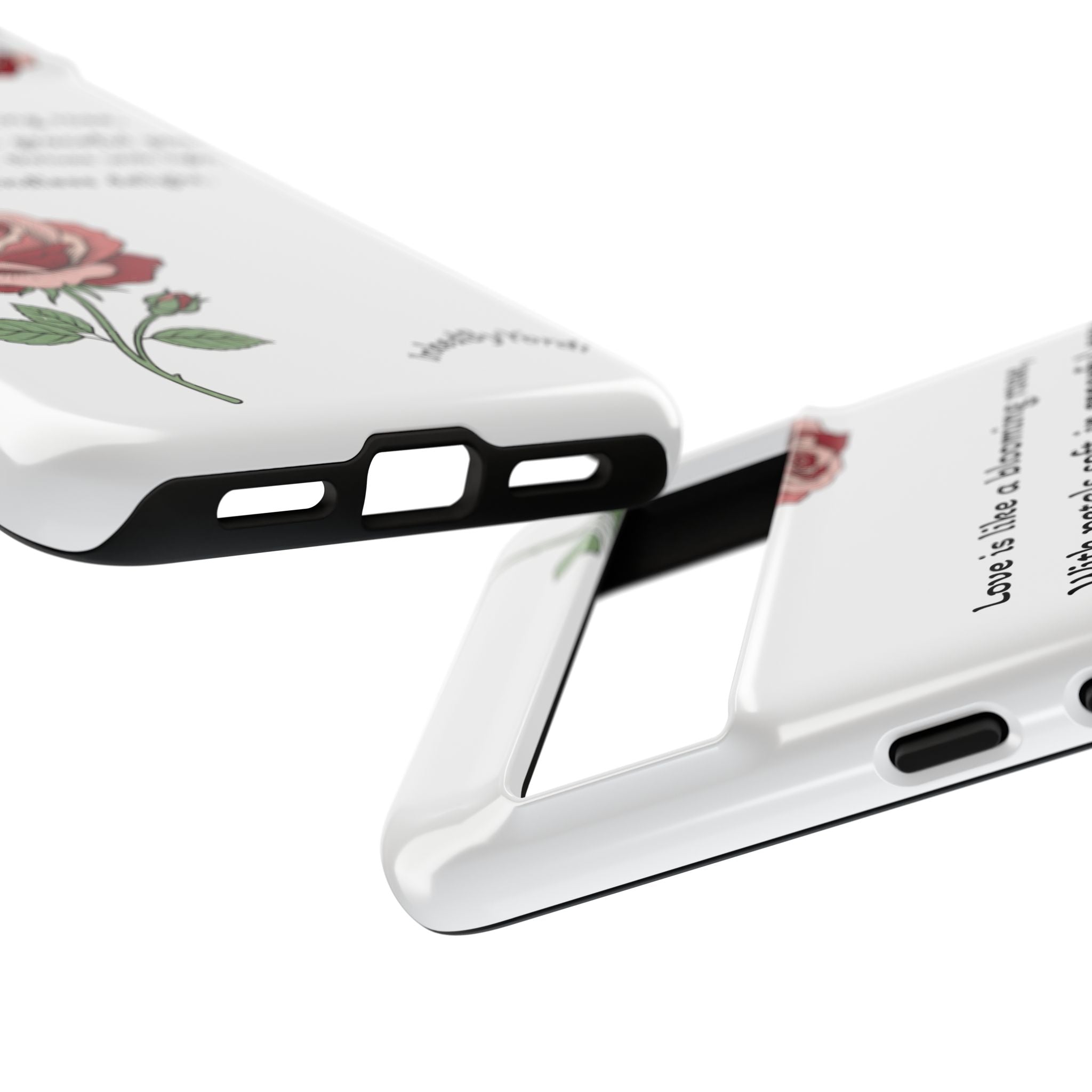 Phone Case - 'Love is like a blooming rose' Minimalist Tough Protective Cover