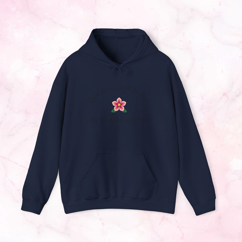 Like Wind Through Trees” Cozy Pink Flower Sweatshirt | Soft Aesthetic Hoodie