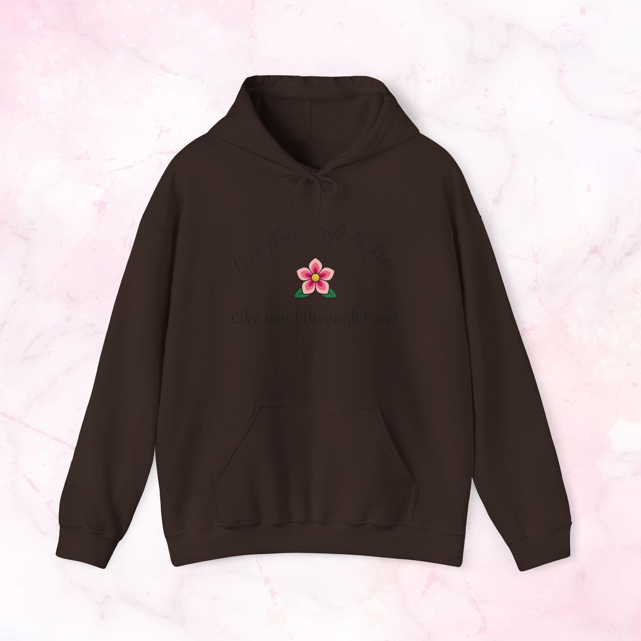 Like Wind Through Trees” Cozy Pink Flower Sweatshirt | Soft Aesthetic Hoodie