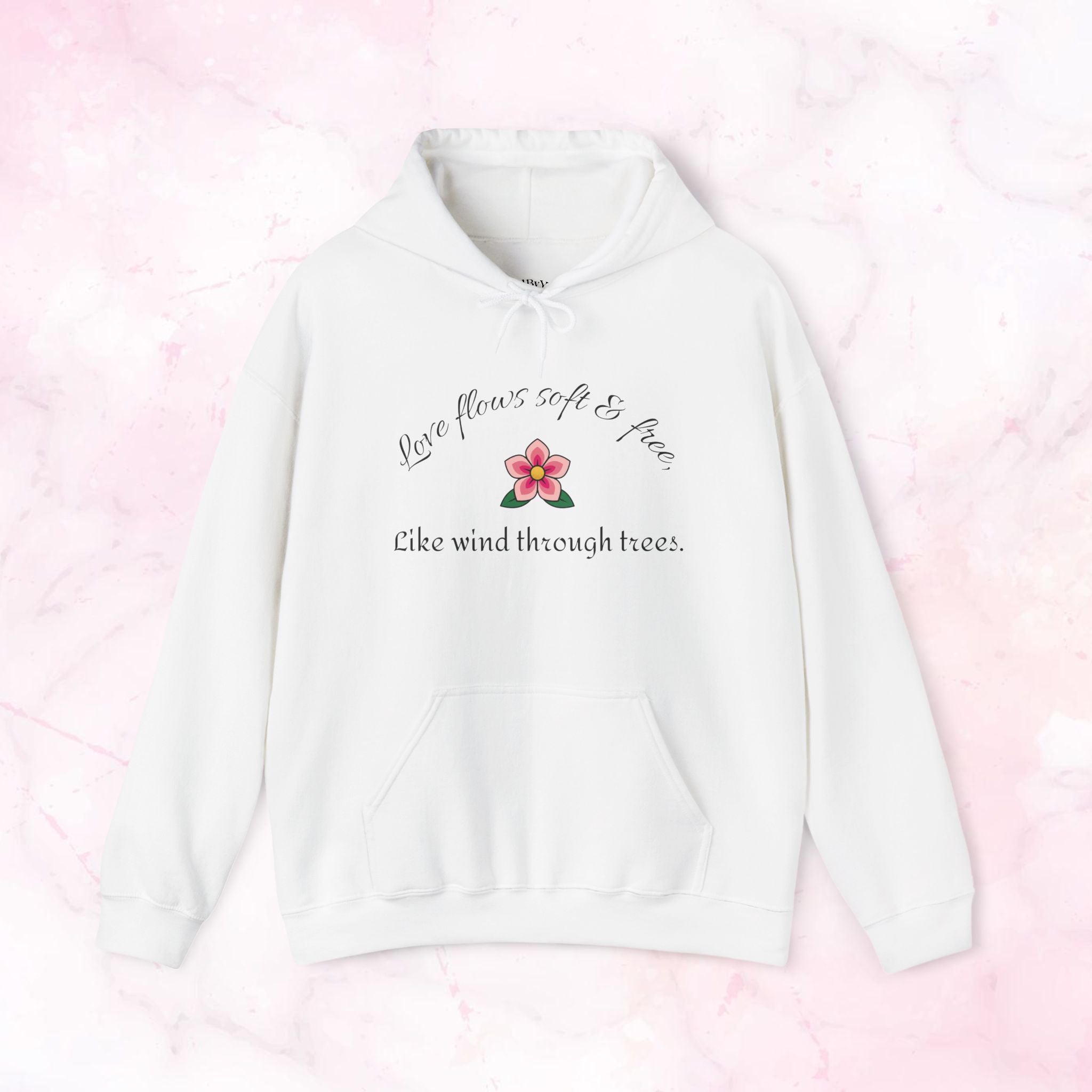 Like Wind Through Trees” Cozy Pink Flower Sweatshirt | Soft Aesthetic Hoodie